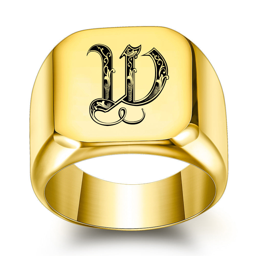Classic Noble Initial Ring | Gold