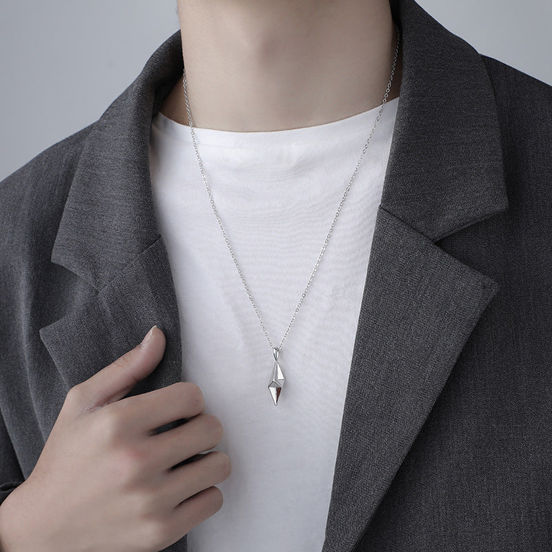 Vector Pendant Necklace | White Gold