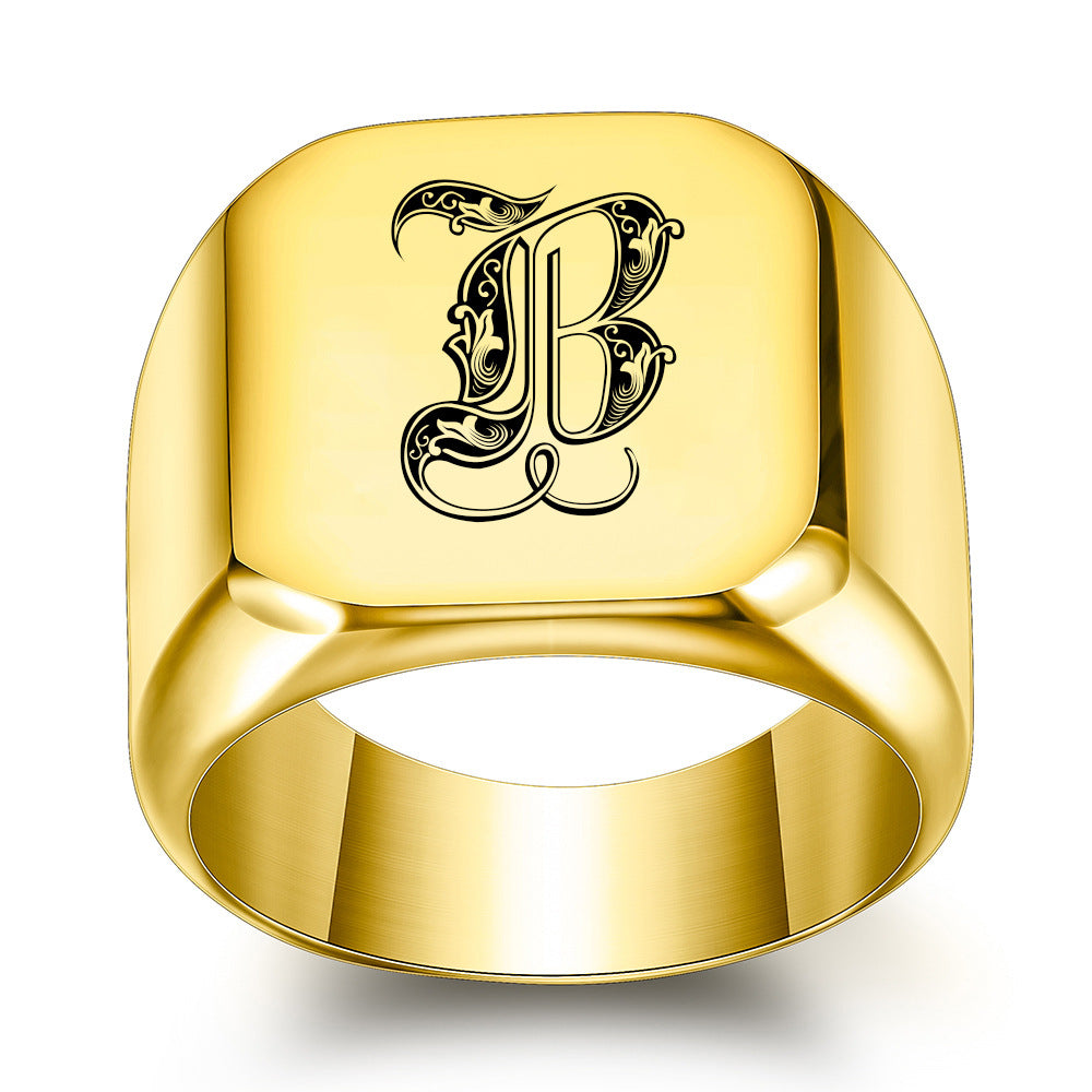 Classic Noble Initial Ring | Gold