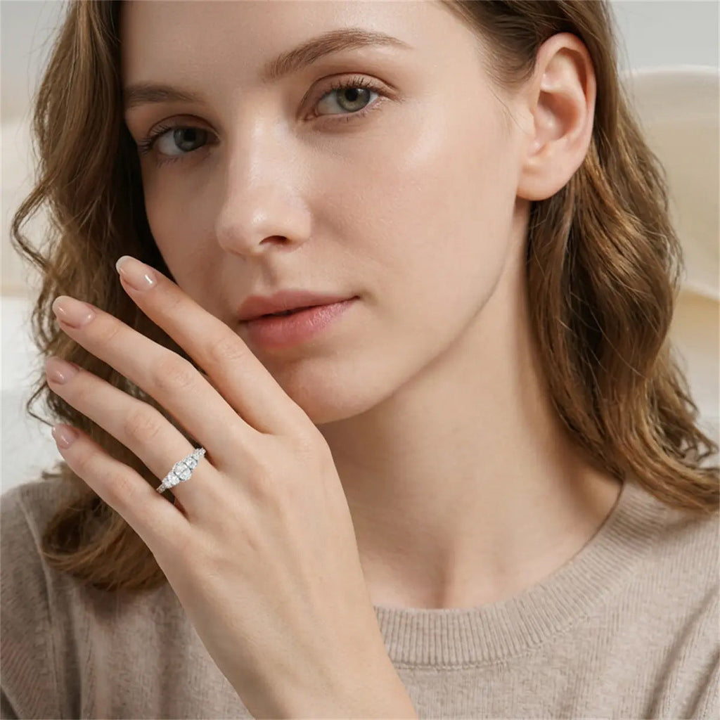 Oval Cut Five-Stone Moissanite Ring