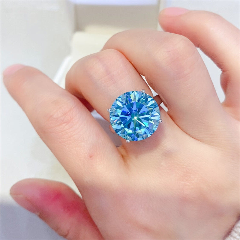 Bule Moissanite Ring