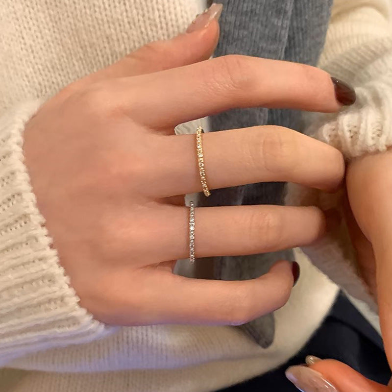 Minimal Pavé Moissanite Ring