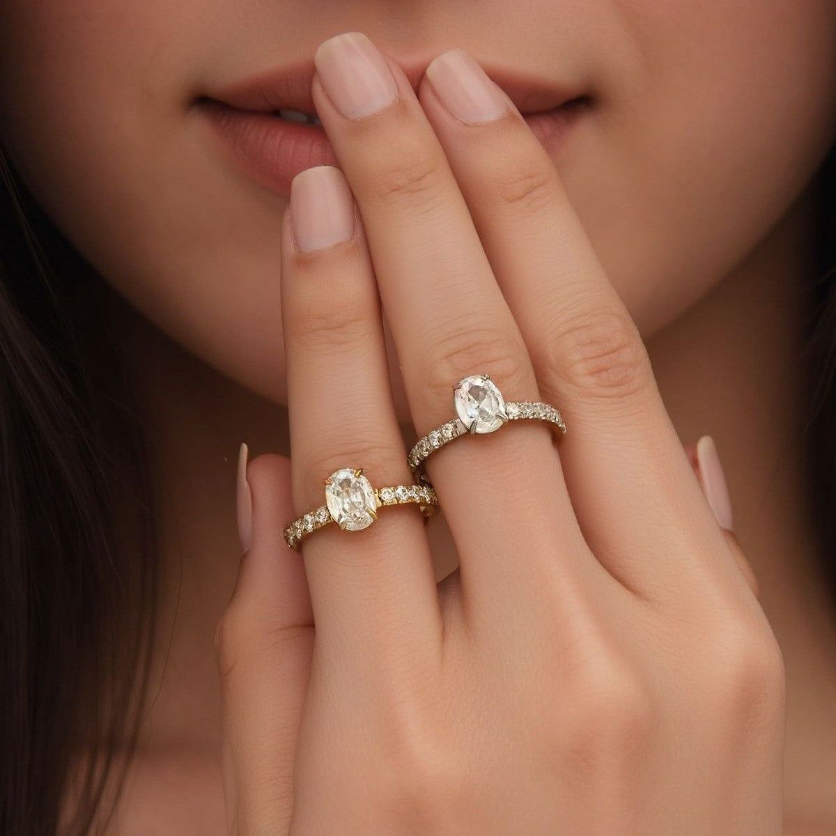 Oval Lumière Pavé Moissanite Ring