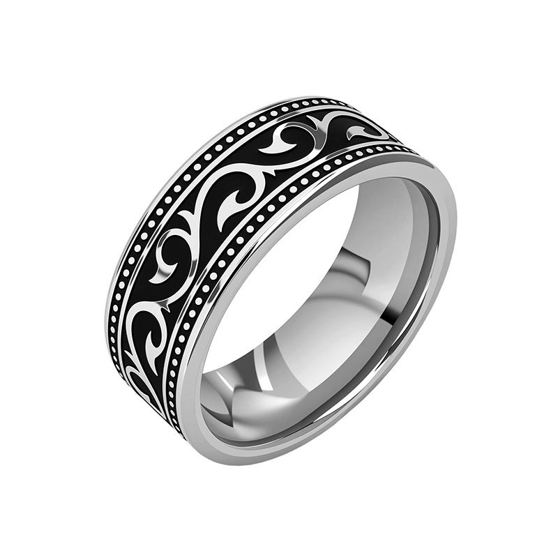 Noir Pattern Band Ring | White Gold