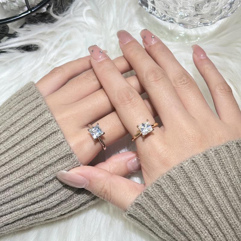 Princess Cut Moissanite Ring Set