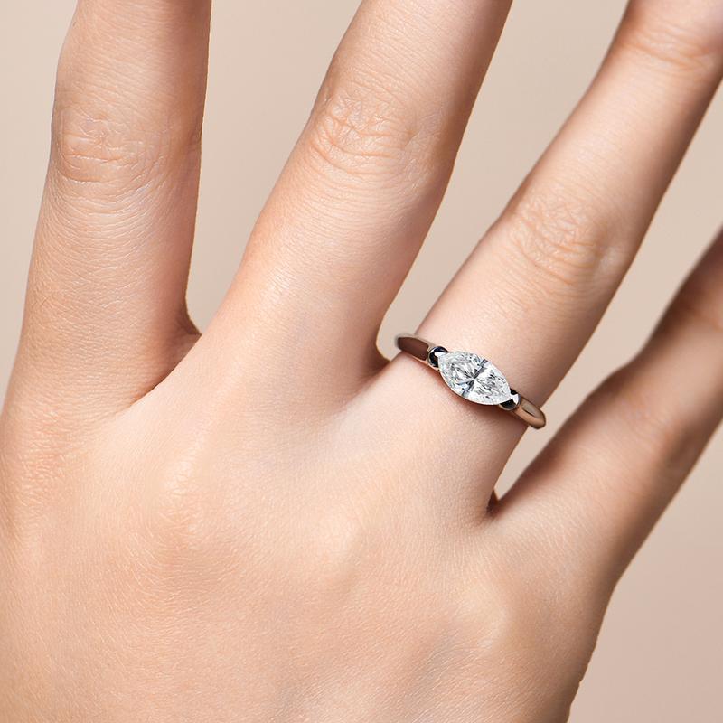 Marquise Solitaire Moissanite Ring