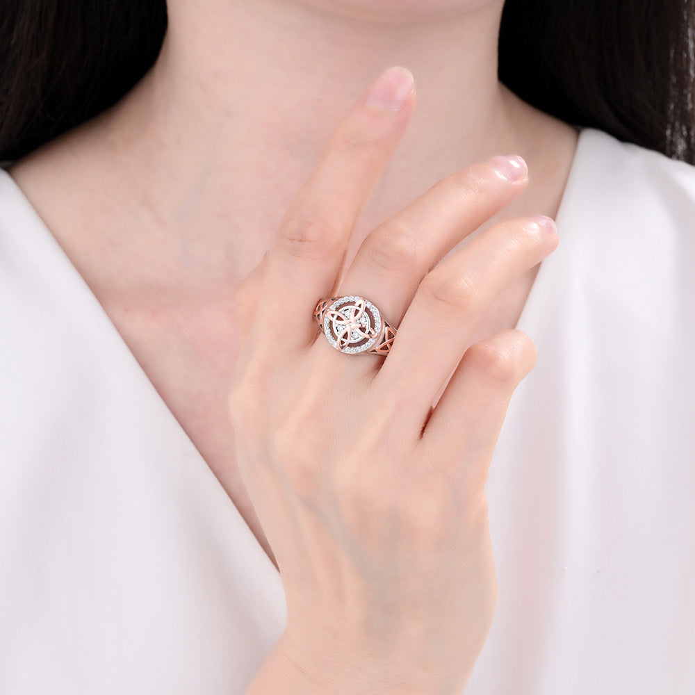 Witch Knot Moissanite Two-Tone Ring