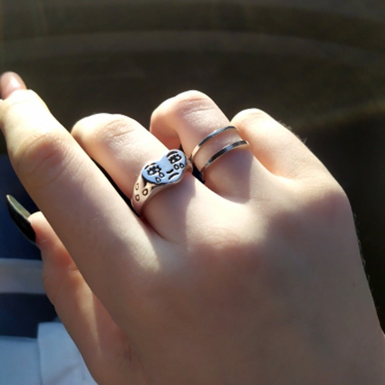Heart Cry Face Ring