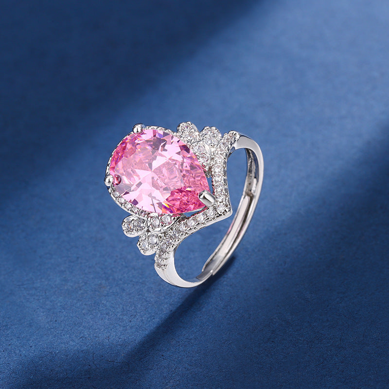 Aria Teardrop Pink Set | White Gold