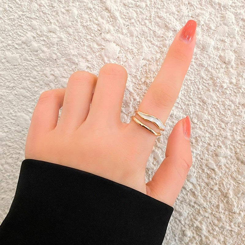 Sahira Layered Wave Ring | Gold