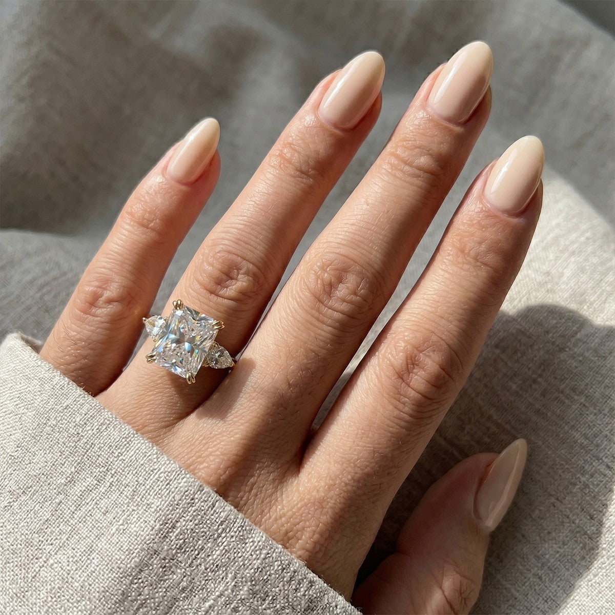 Eternal Ice Cushion Three-Stone Ring