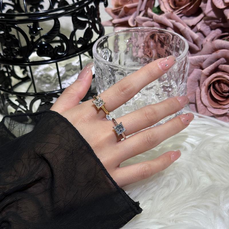 Princess Cut Moissanite Ring Set