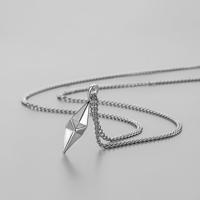 Vector Pendant Necklace | White Gold