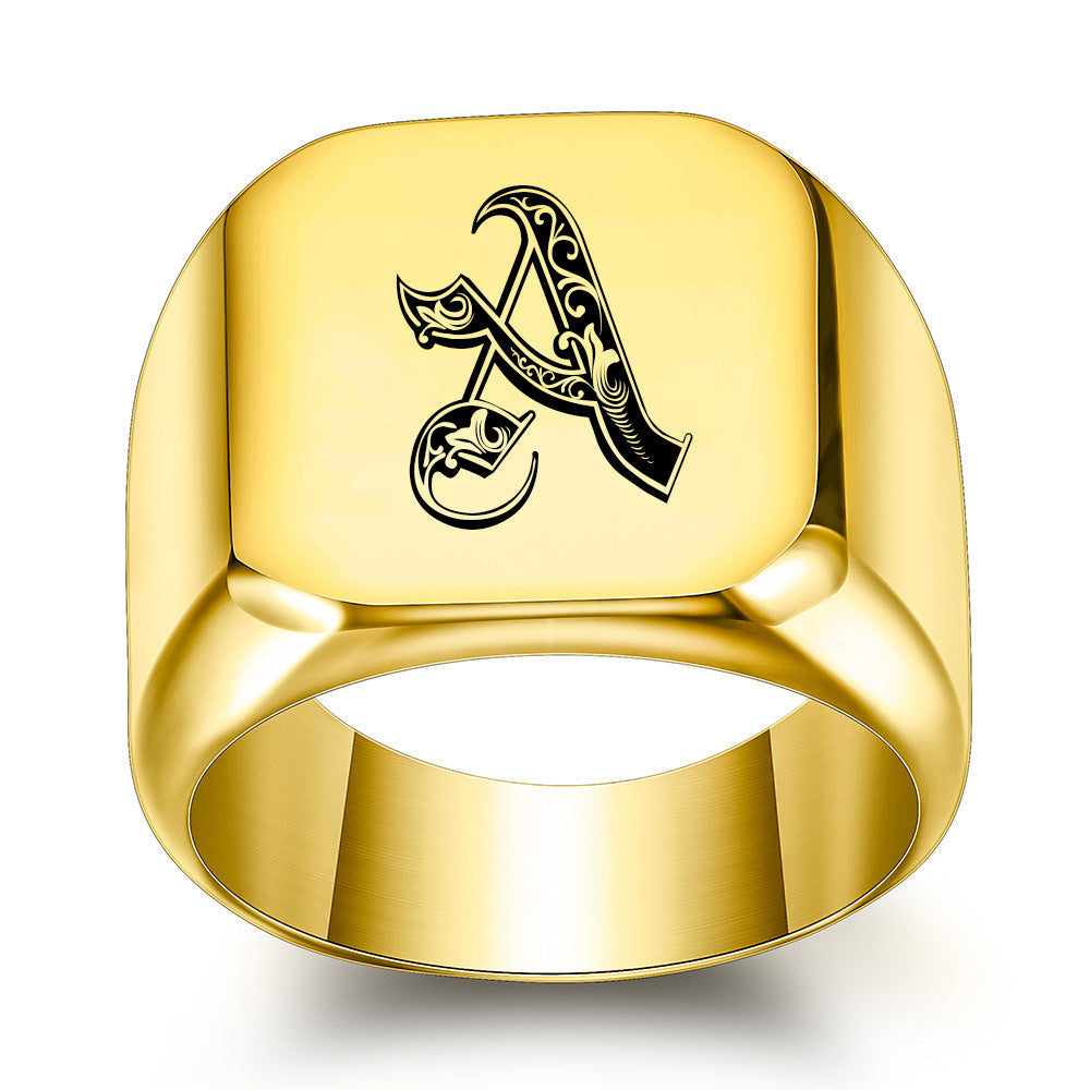 Classic Noble Initial Ring | Gold