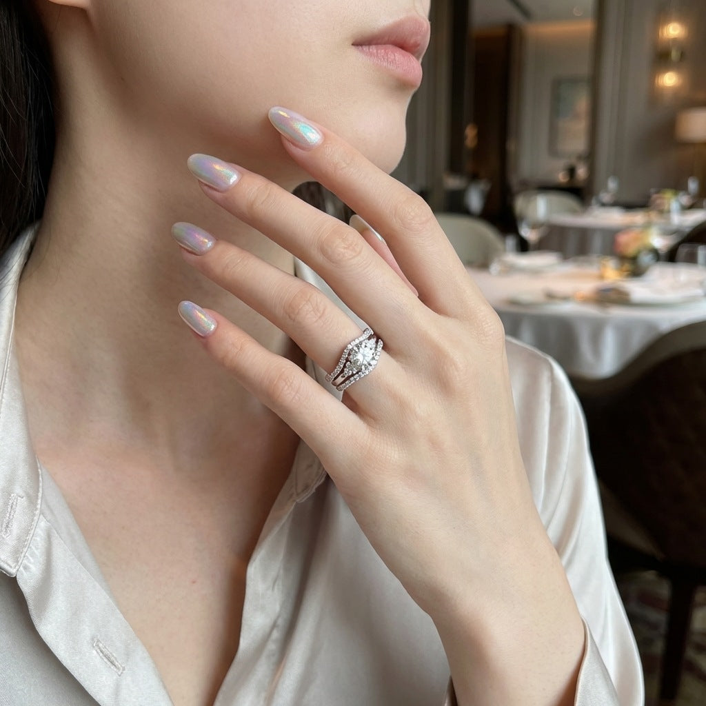 Three-Piece Moissanite Ring Set