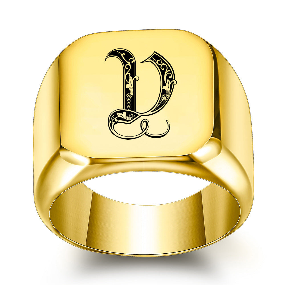 Classic Noble Initial Ring | Gold