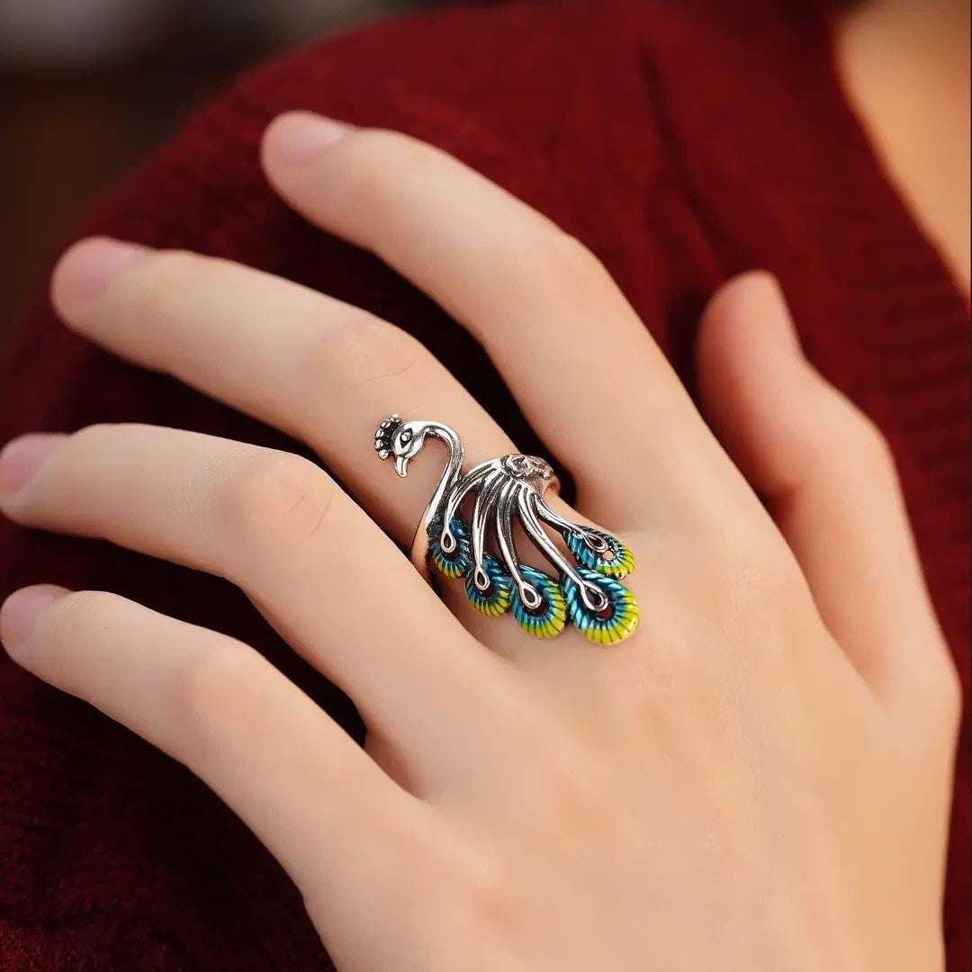Eternal Peacock Enamel Ring