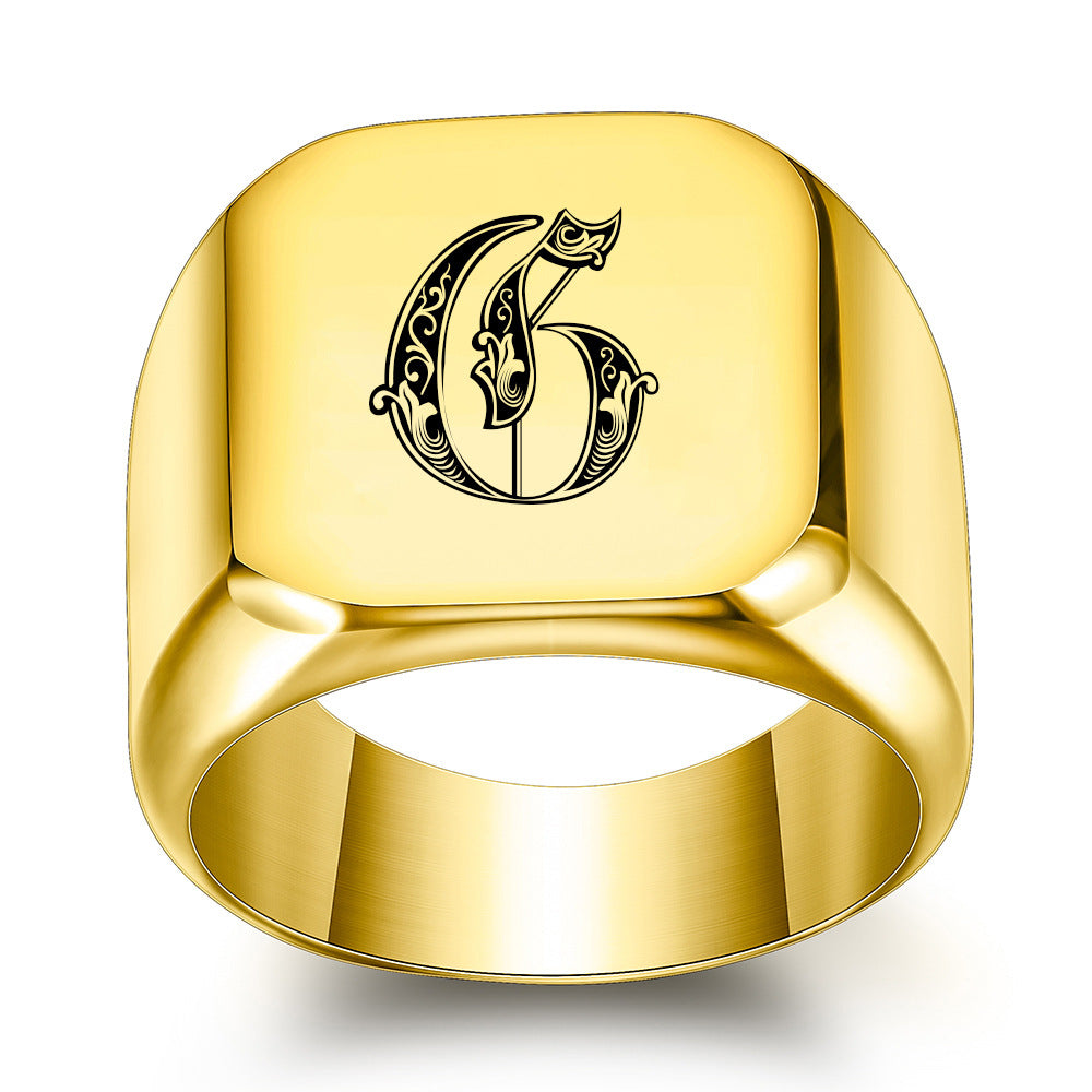 Classic Noble Initial Ring | Gold