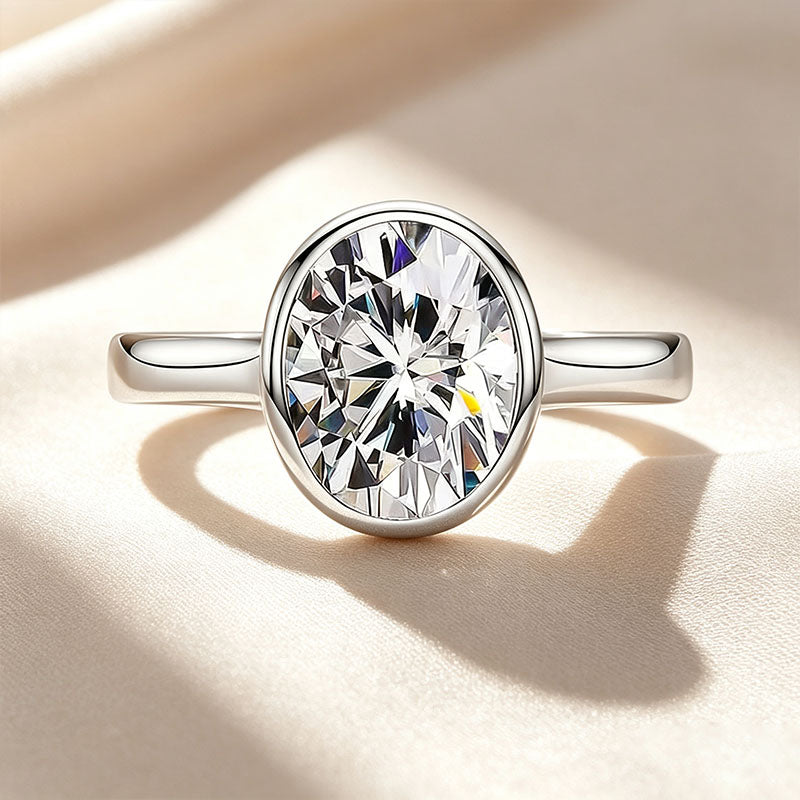 Bezel Solitaire Moissanite Ring Series