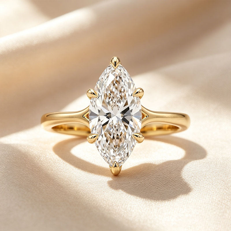 Sparkling Marquise-Cut Center Stone Stackable Ring Set