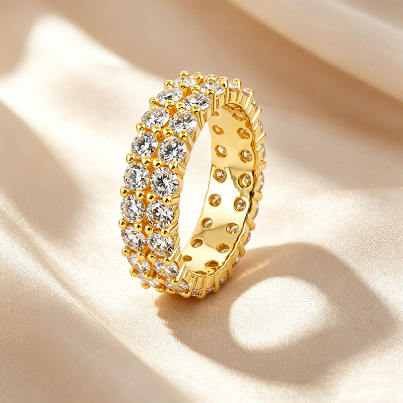 Double-Row Eternity Moissanite Ring
