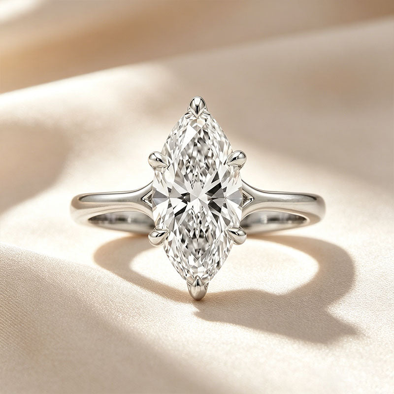 Sparkling Marquise-Cut Center Stone Stackable Ring Set