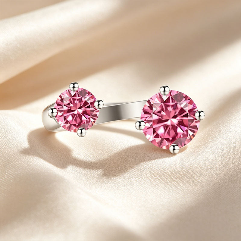 Two Stone Open Cuff Toi et Moi Ring