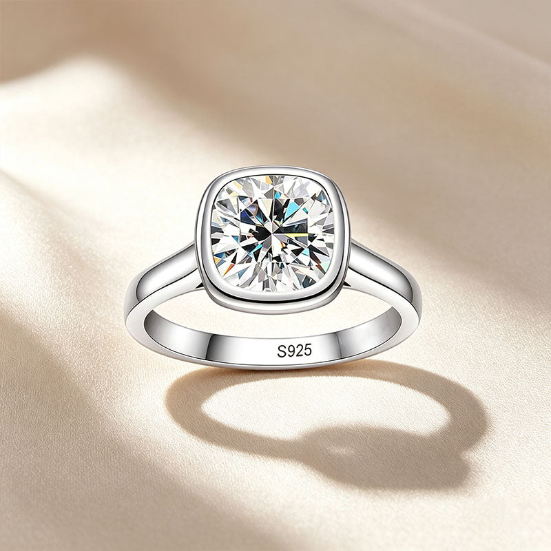 Bezel Solitaire Moissanite Ring Series