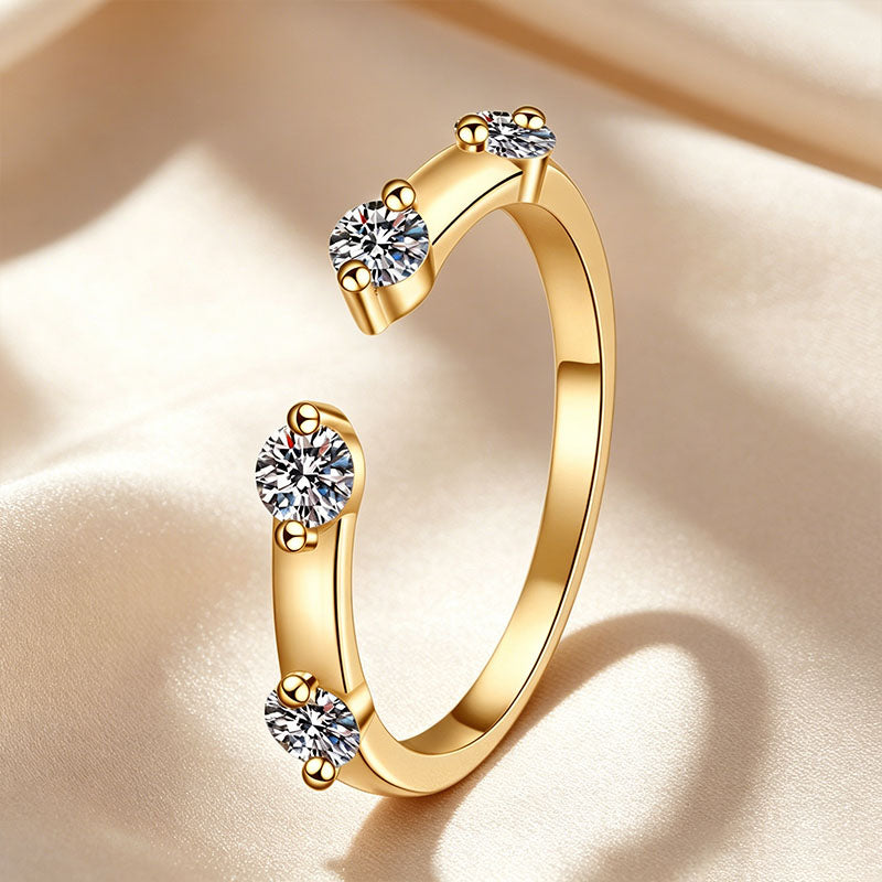 Sparkling Marquise-Cut Center Stone Stackable Ring Set