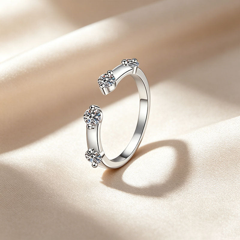 Sparkling Marquise-Cut Center Stone Stackable Ring Set