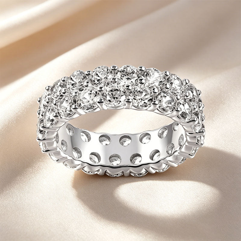 Double-Row Eternity Moissanite Ring