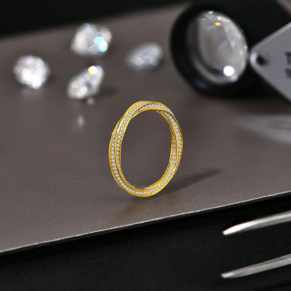 Twisted Intertwined Moissanite Band Ring