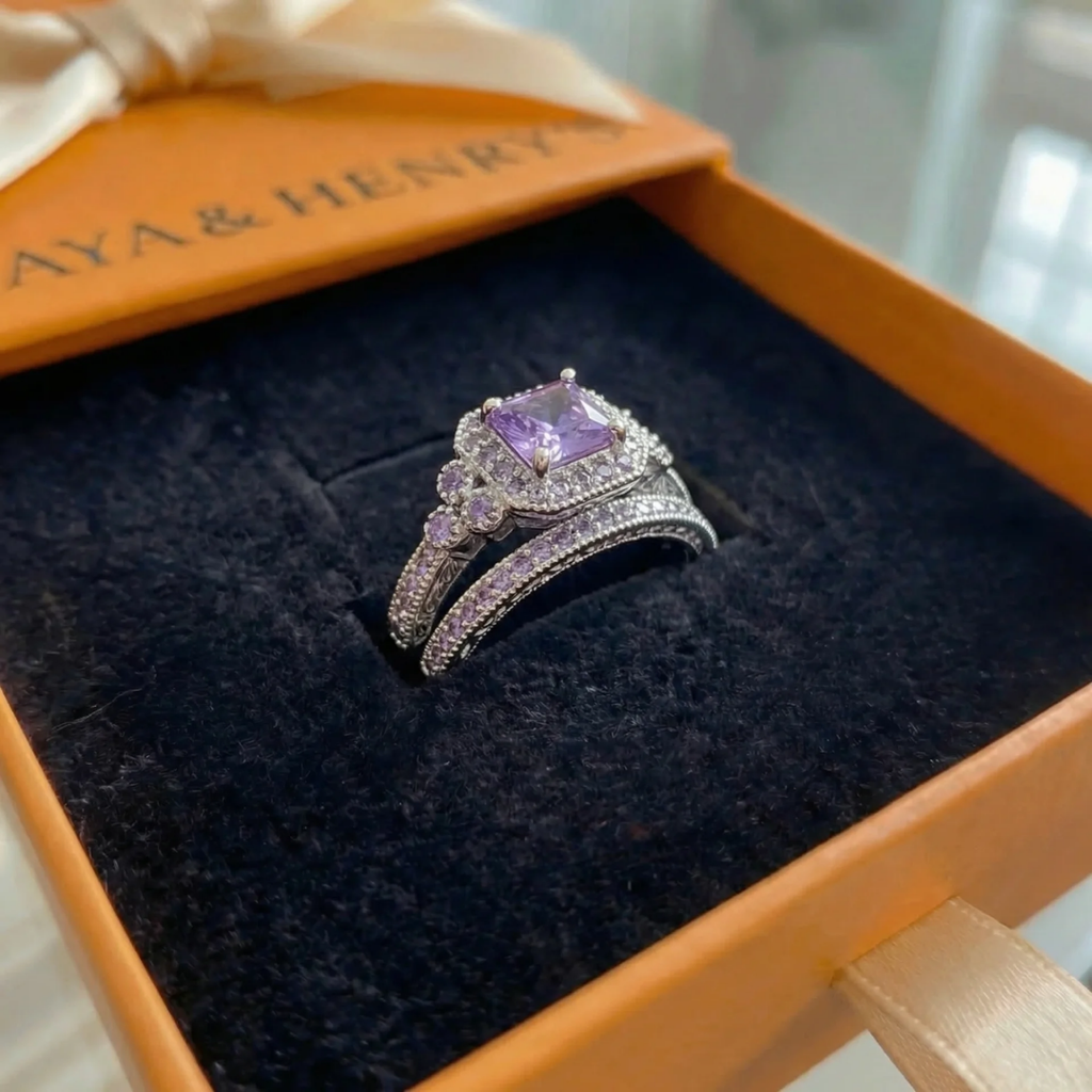 Valeria Promise Ring Set | White Gold