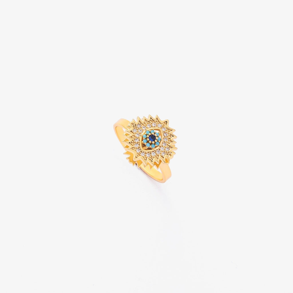 Sapphire Sunburst Spinning Ring | Gold