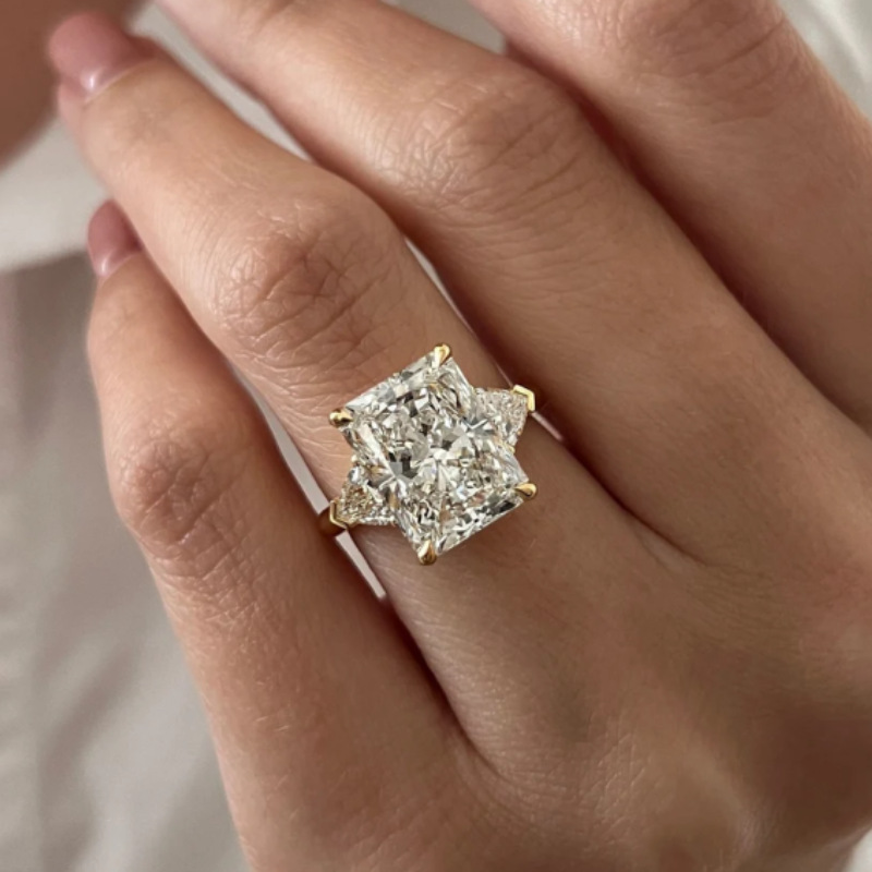 Radiant-Cut Three-Stone Vintage Ring