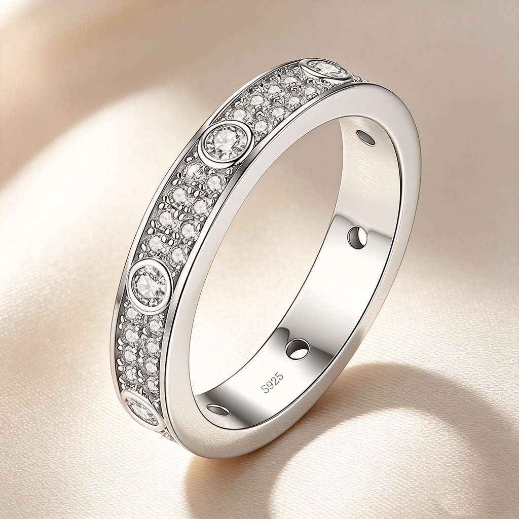 Moissanite Simple Sparkling Ring