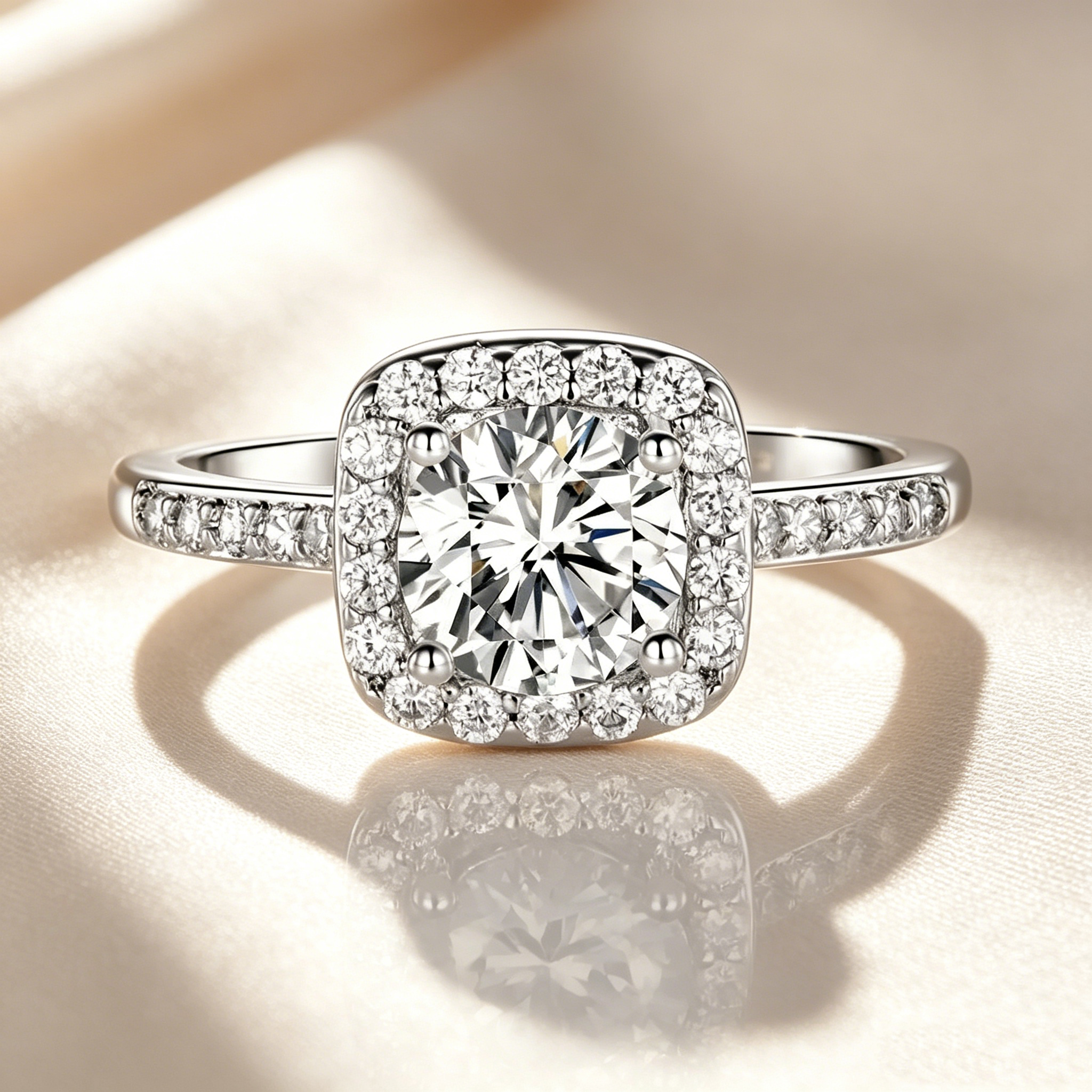 Circular Halo Stackable Ring Set