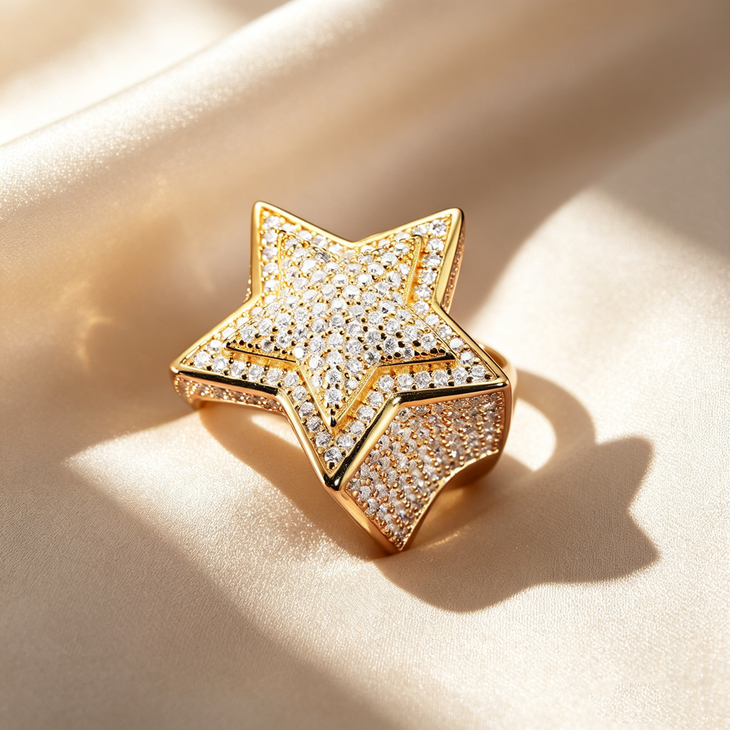 Luxury Five-Pointed Star Moissanite Ring