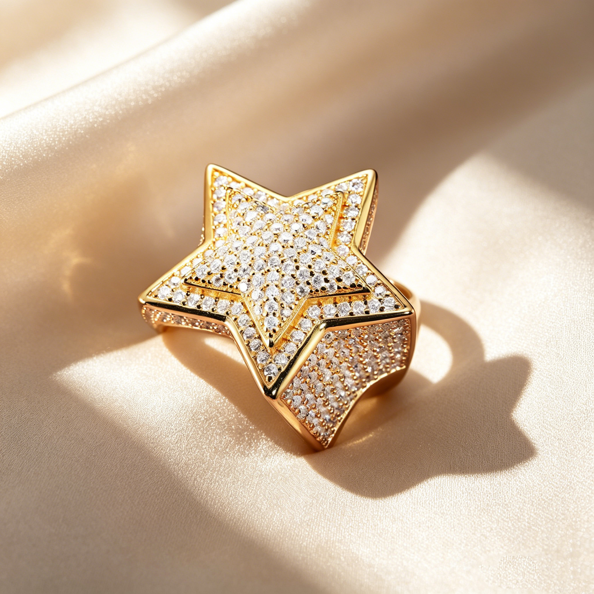 Luxury Five-Pointed Star Moissanite Ring