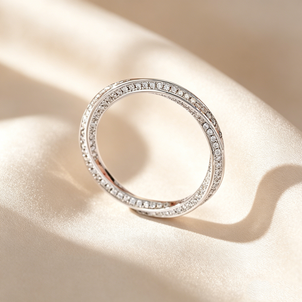 Twisted Intertwined Moissanite Band Ring
