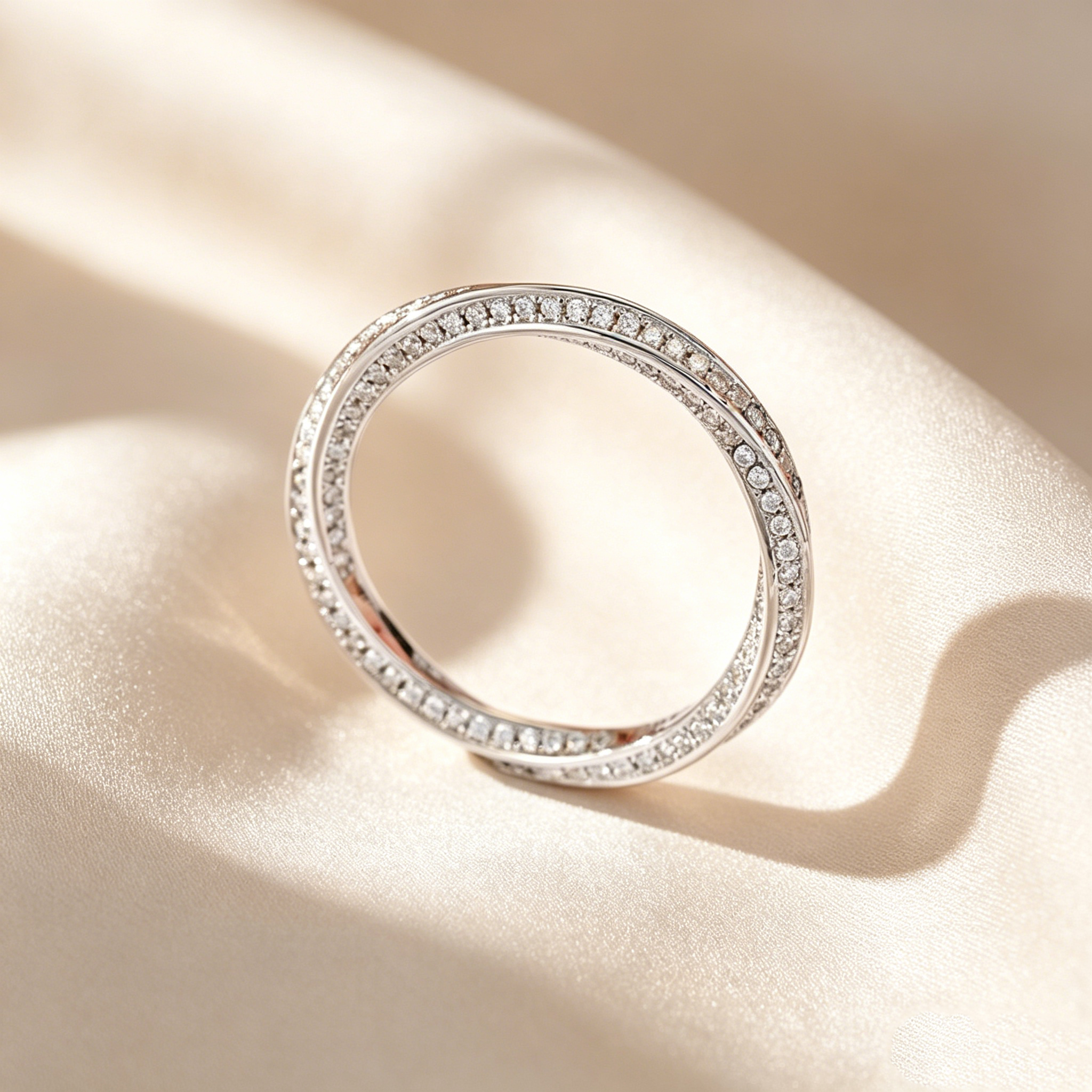 Twisted Intertwined Moissanite Band Ring