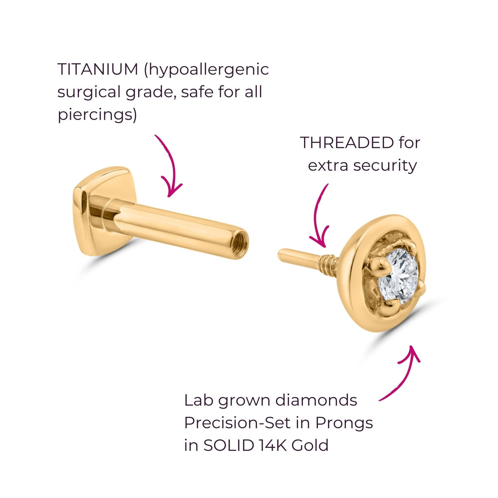 Center-of-Attention Diamond Flat Back Stud