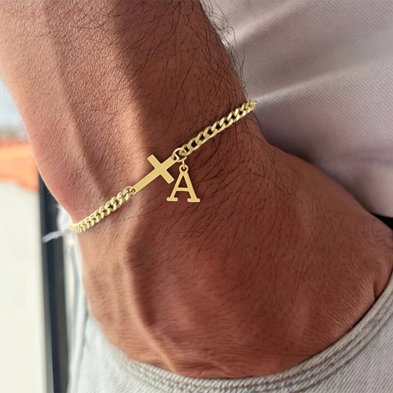 Initial Cross Bracelet | Gold