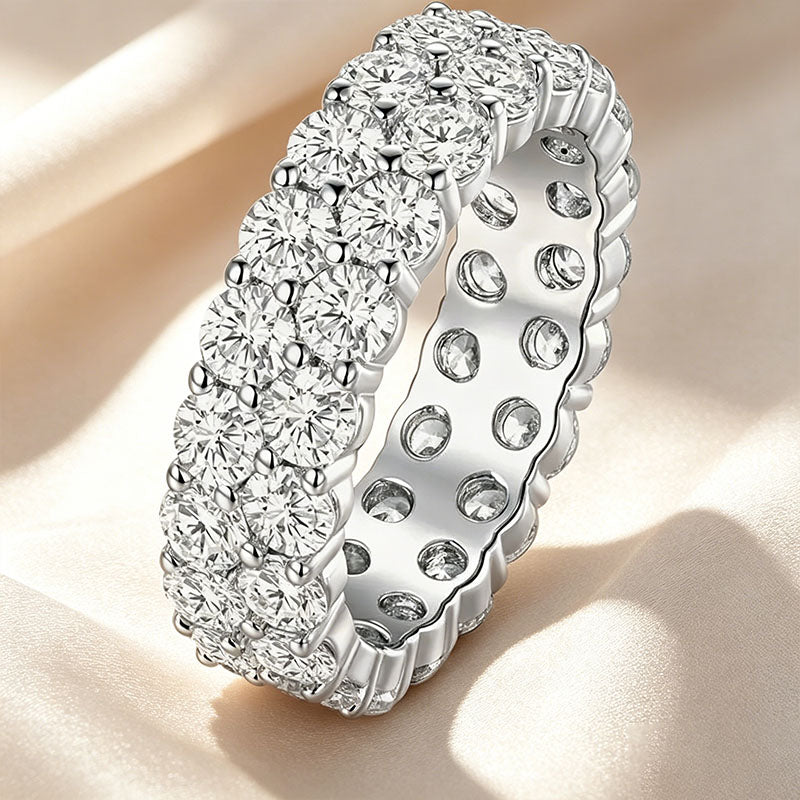 Double-Row Eternity Moissanite Ring