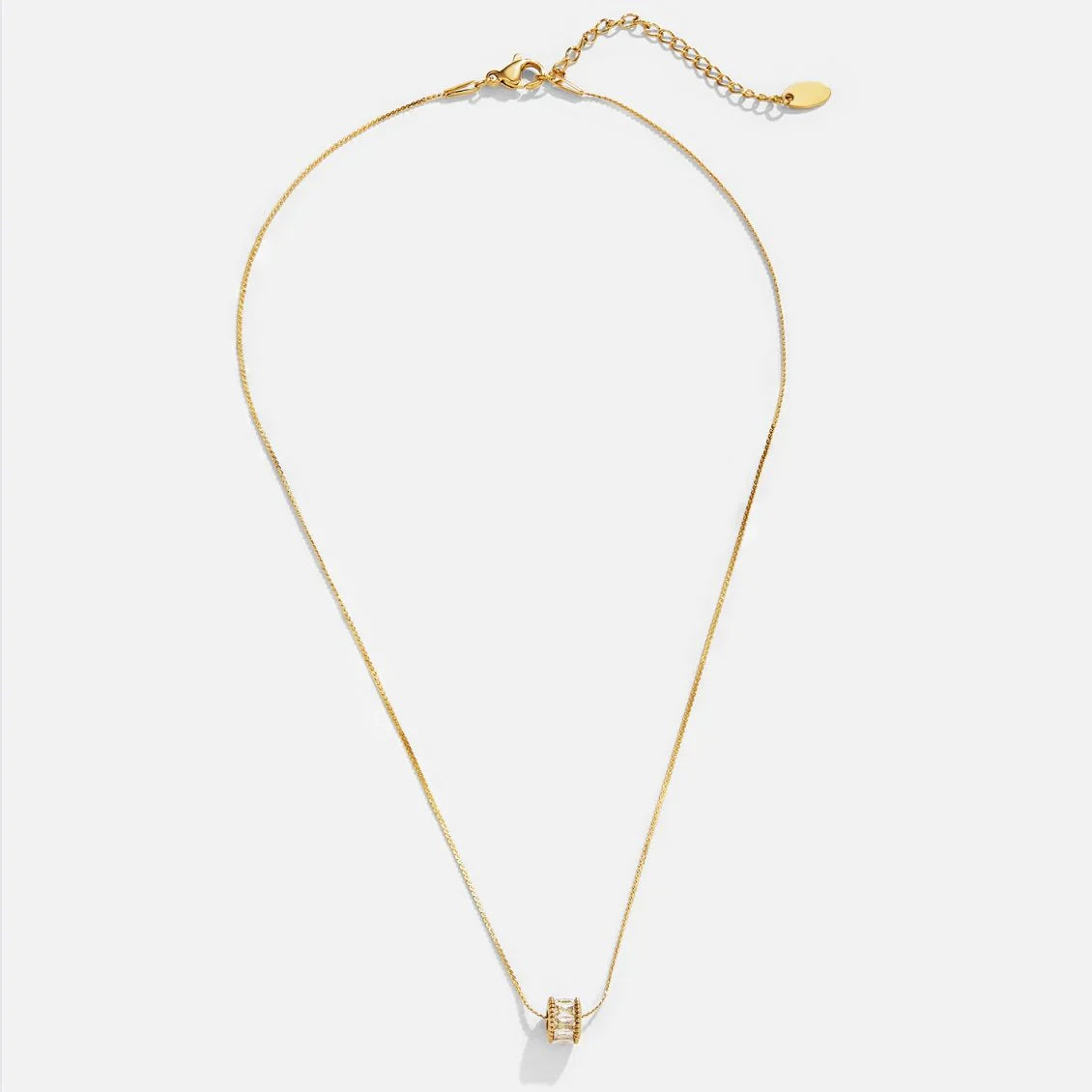 Elyna Polished Barrel Necklace | Gold