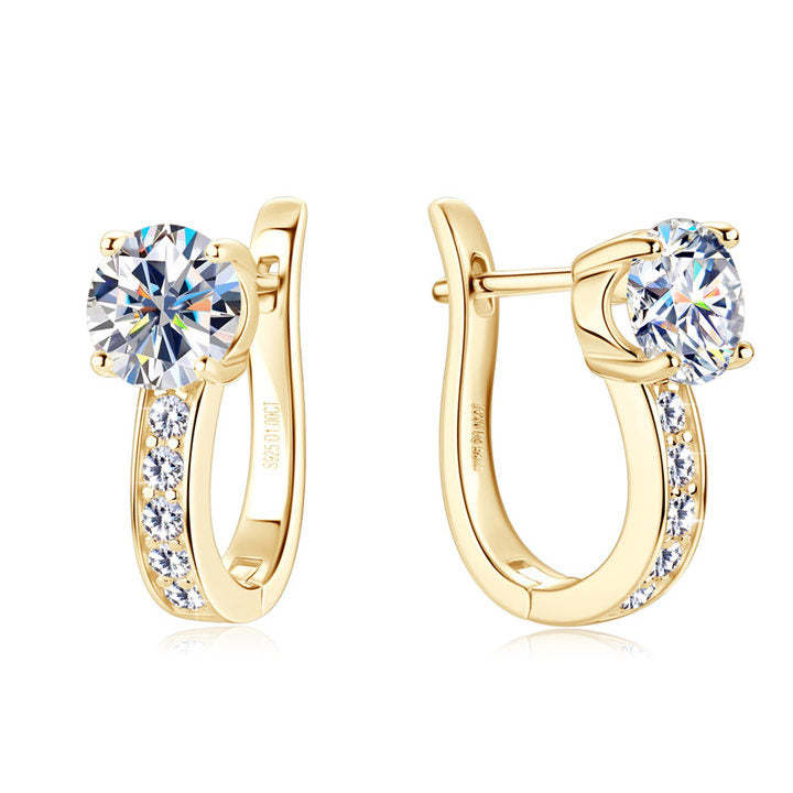 Channel Huggie Earrings | White Gold