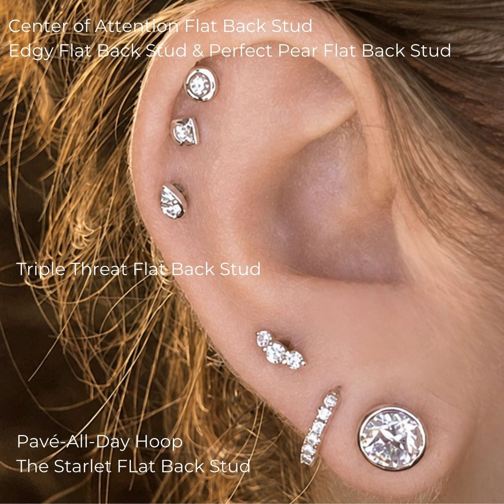 Center-of-Attention Diamond Flat Back Stud